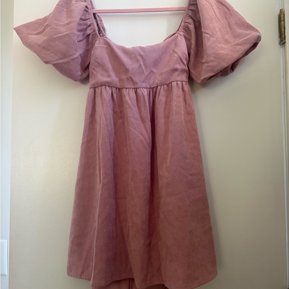 Blue Rain Boutique Pink Puff Sleeve Dress